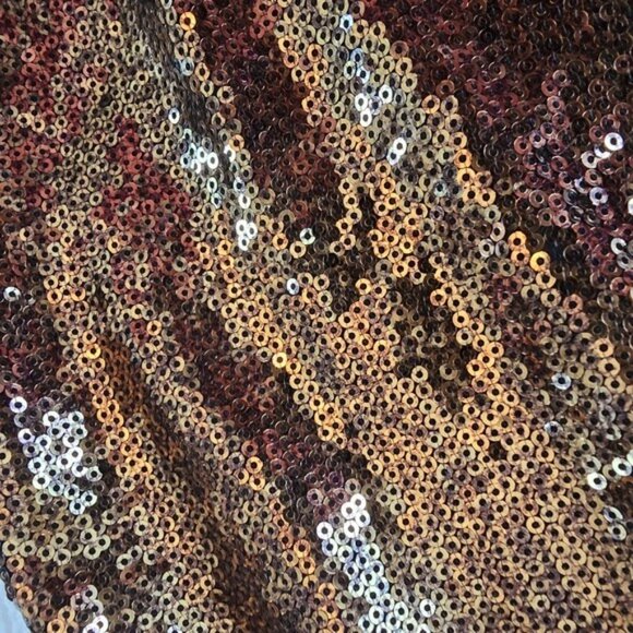 Express Women's Mini Dress Size XS Black Gold Sequins Cocktail Party Evening - Picture 3 of 14